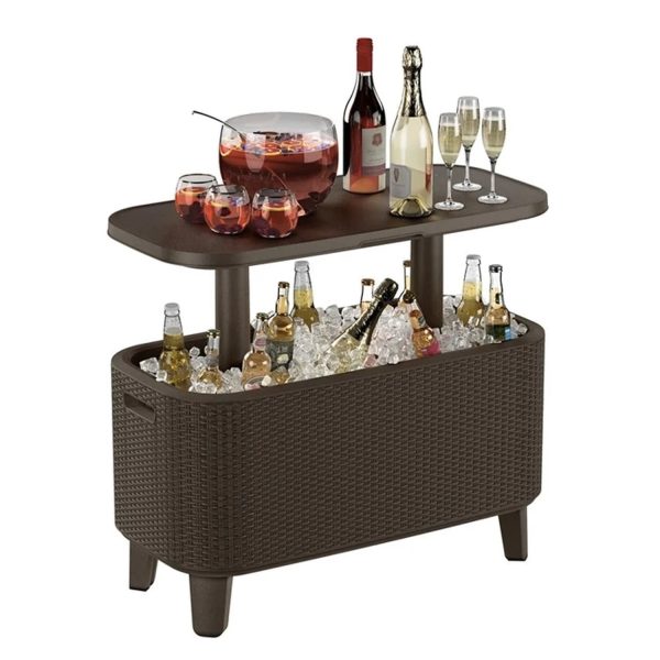 Keter Bevy Bar Cool kerti asztal, barna rattan - Image 4