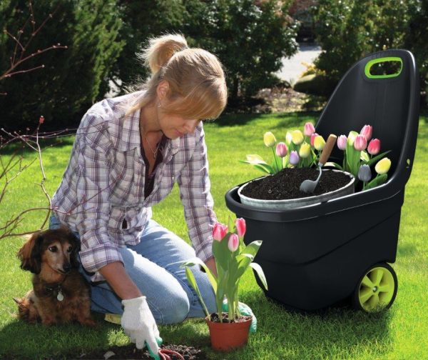 Keter Easy Go XL 62 L kerti kocsi, szürke/zöld - Image 2