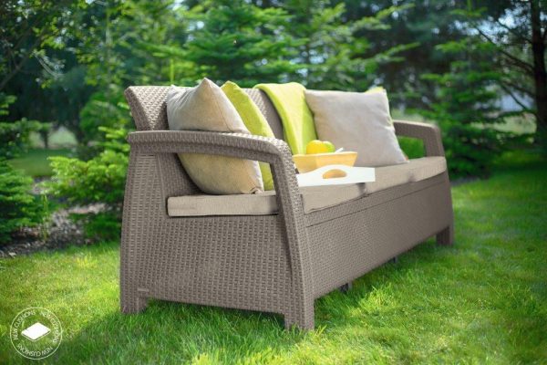 Kerti bútor Keter Corfu love seat max három személyes kanapé, cappuccino szín - Image 2
