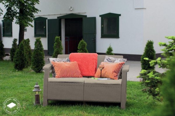 Kerti bútor Keter Corfu love seat kétszemélyes kanapé, cappuccino szín - Image 2
