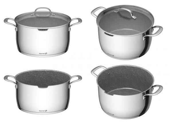 G21 Gourmet Miracle edénykészlet szűrővel, 4 darabos, rozsdamentes acél/greblon - Image 3