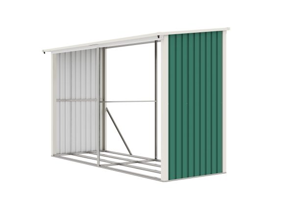 G21 WOH 682 tüzifa tároló - 302 x 119 cm, zöld - Image 3