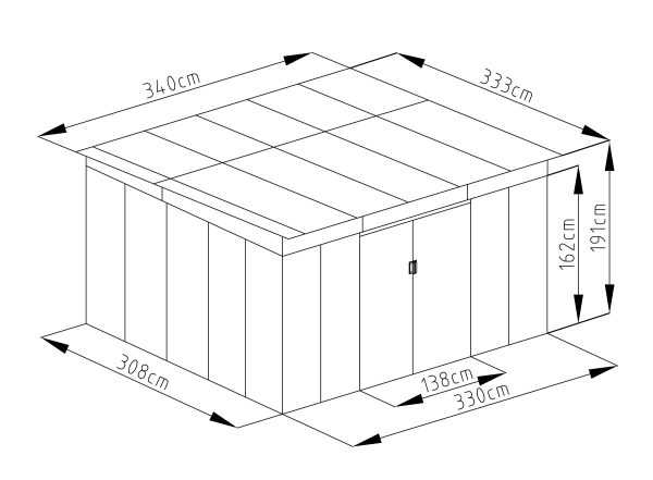 G21 GRAH 1132 kerti tároló - 340 x 333 cm, antracit - Image 6
