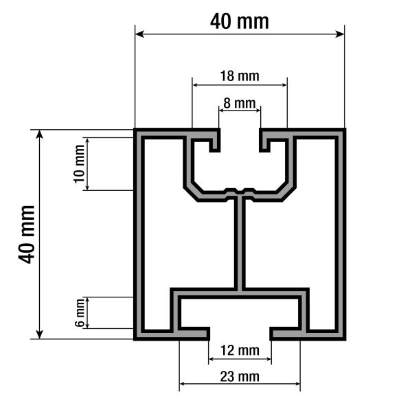 G21 alumínium profil 40x40 mm kalapácsfejű csavarhoz és speciális kőhöz, 6 m - Image 5