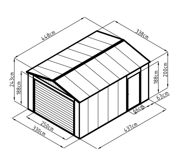 G21 Portland garázs 1500, 338 x 448 cm, antracit - Image 10