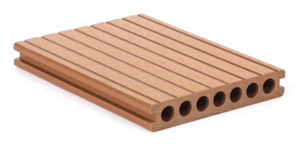 G21 kültéri burkolólap 2,5 x 14,8 x 400 cm, Light Wood kerek lyukakkal, WPC - Image 2