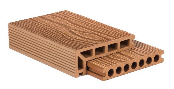 G21 kültéri burkolólap 2,5 x 14,8 x 400 cm, Light Wood kerek lyukakkal, WPC - Image 6