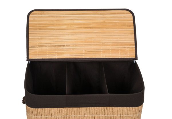 G21-es 150 literes szennyeskosár elválasztókkal, rattan utánzat, barna betéttel - Image 6