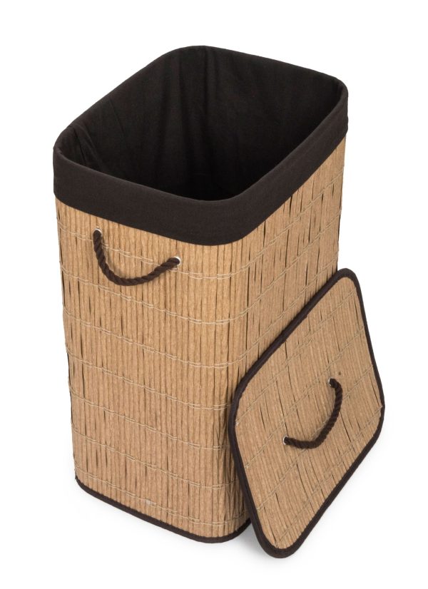 G21 szennyeskosár 72 l, rattan utánzat, barna betéttel - Image 5