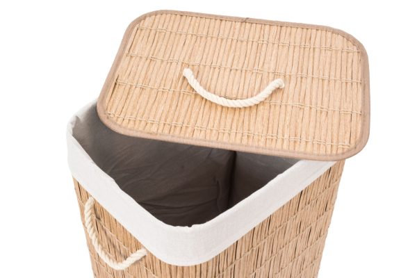 G21 szennyeskosár 72 l, rattan utánzat, fehér betéttel - Image 6