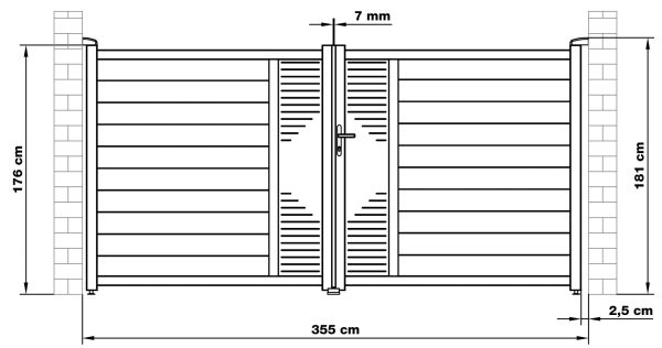 G21 Marion 350x173 cm kétszárnyú kapu, antracit - Image 9