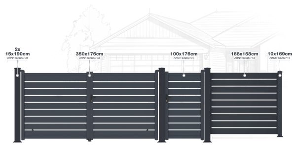 Kapu G21 Reno 350x176 cm kétszárnyú, antracit színű - Image 6