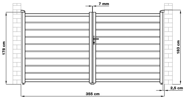 Kapu G21 Reno 350x176 cm kétszárnyú, antracit színű - Image 9