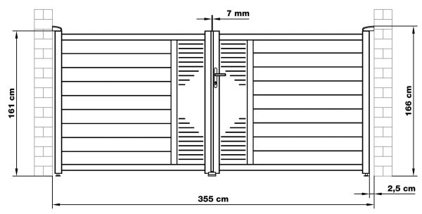 Kapu G21 Marion 350x158 cm kétszárnyú, antracit színű - Image 9