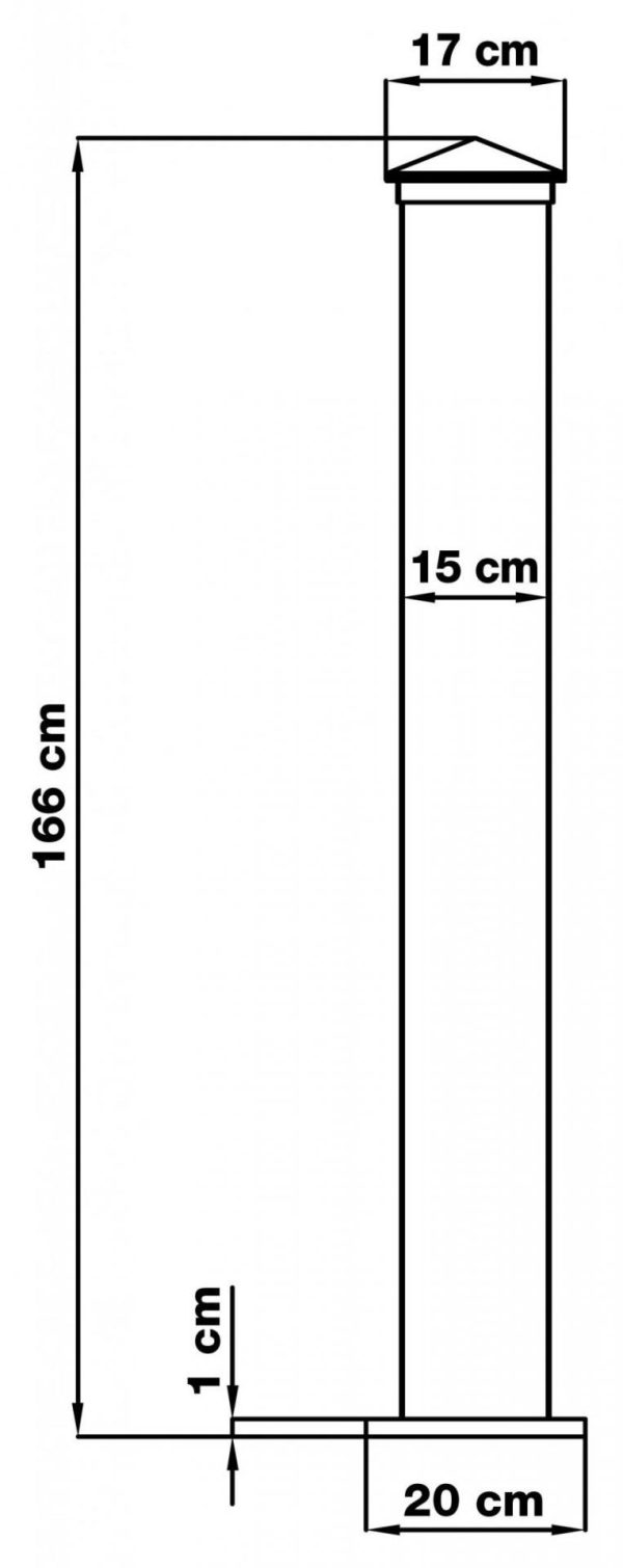 G21 oszlop kapuhoz 15x166 cm, lábazattal, antracit, 2 db - Image 5