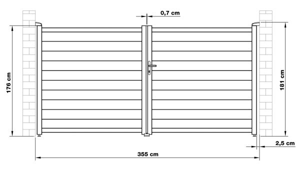G21 Orlando 350x173 cm-es kétszárnyú kapu, antracit színben - Image 9