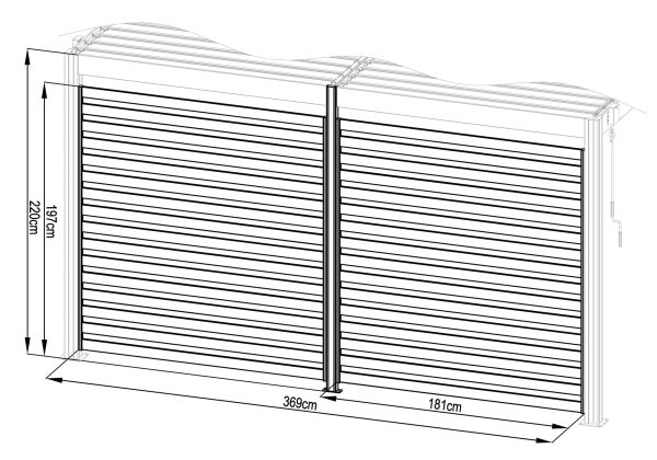 G21 fix lamellás oldalfal 3,7x2,2 m pergola Austinhoz - Image 5