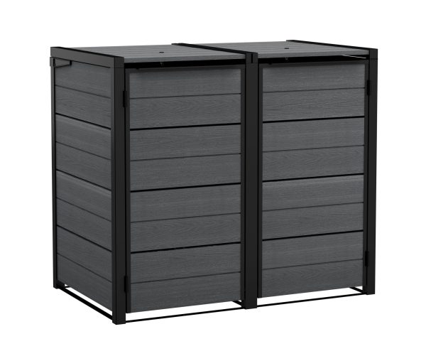 Kerti tároló Keter Hide Away 2x 120 l-es kukákhoz, szürke