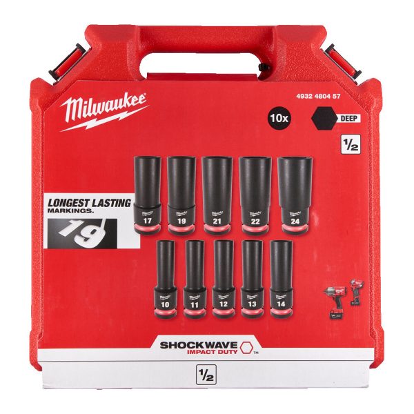 Milwaukee 1/2' Dugókulcs hosszú készlet 10 részes, Gépi 1 db - Image 2