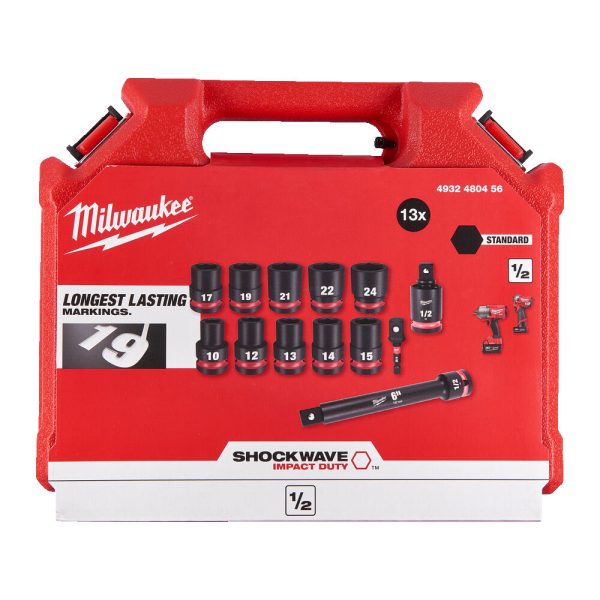Milwaukee 1/2' Dugókulcs rövid készlet 13 részes, Gépi 1 db - Image 2