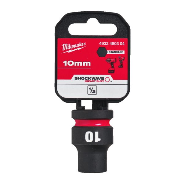 Milwaukee 1/2' Dugókulcsbetét hatlapú, gépi, rövid 10 mm - 1 db