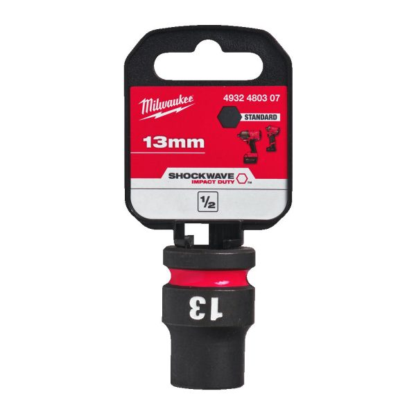 Milwaukee 1/2' Dugókulcsbetét hatlapú, gépi, rövid 13 mm - 1 db