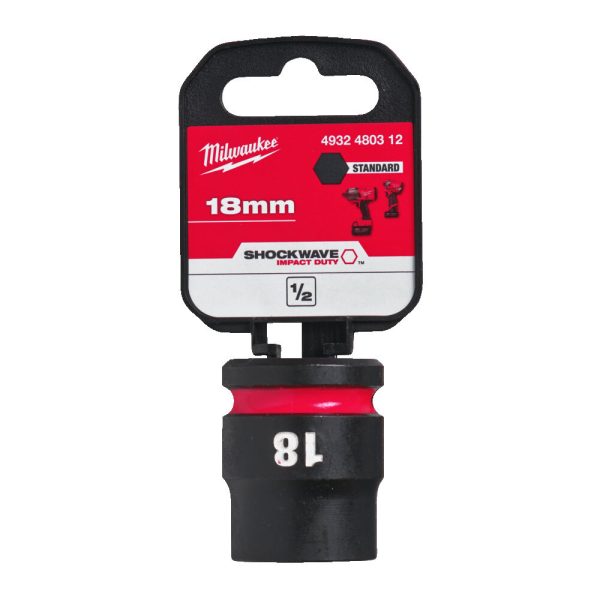 Milwaukee 1/2' Dugókulcsbetét hatlapú, gépi, rövid 18 mm - 1 db
