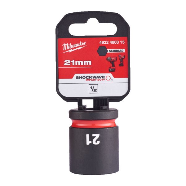 Milwaukee 1/2' Dugókulcsbetét hatlapú, gépi, rövid 21 mm - 1 db