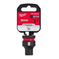 Milwaukee 1/2' Dugókulcsbetét hatlapú, gépi, rövid 8 mm - 1 db