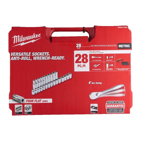 Milwaukee 1/2' Racsnis dugókulcs készlet metrikus méret (28 részes) - 1db - Image 2