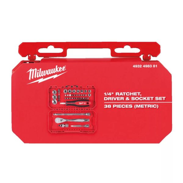 Milwaukee 1/4' Racsnis dugókulcs készlet 38 részes