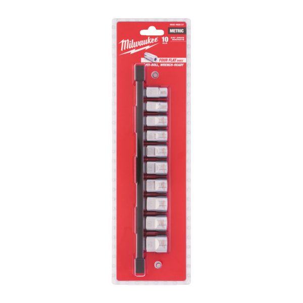 Milwaukee 3/8' Dugókulcsok rövid, Metrikus, tartósínen 10 db