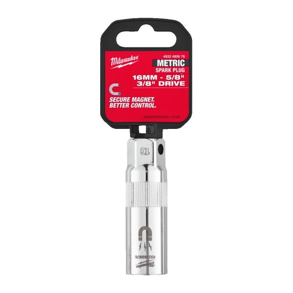 Milwaukee 3/8' Gyertyakulcs mágneses 16 mm - 1 db