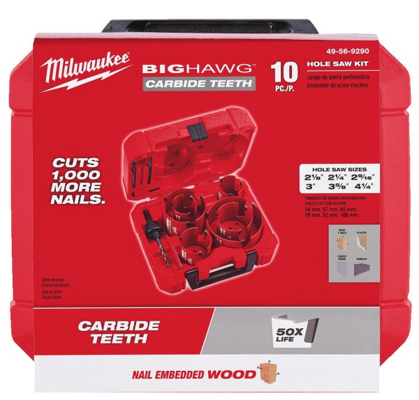Milwaukee BIG HAWG™ készlet többféle anyaghoz 10 részes - Image 2