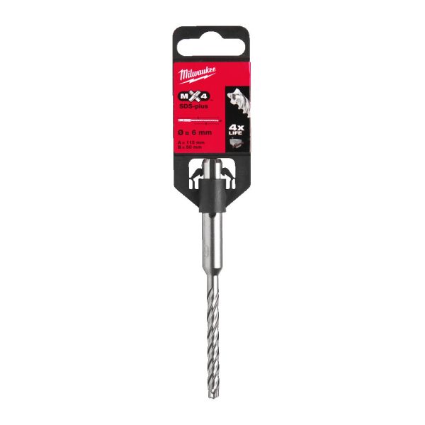 Milwaukee MX4 SDS-Plus 4 élű fúrószár  6 x 50/110 mm  1 db