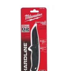Milwaukee Összecsukható kés, sima élű, D2 acél, fekete - 1 db