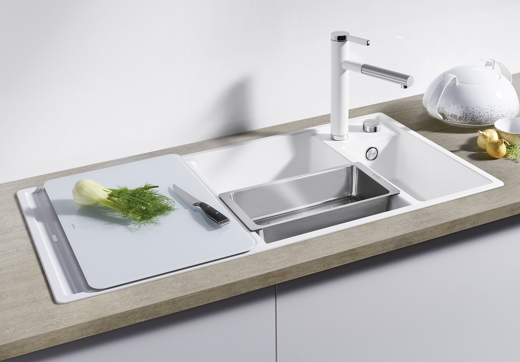 BLANCO AXIA III 6 S bal fekete üveg tart. - Image 2