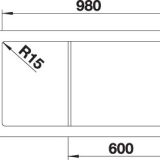BLANCO DINAS XL 6S , fényezett rozsdamentes acél, furat nélkül, excenter nélkül - Image 4