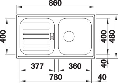 BLANCO FLEX PRO 45 S mosogatótálca, natúr rozsdamentes acél, excenter nélkül (232887 mos+232250 lef) - Image 2