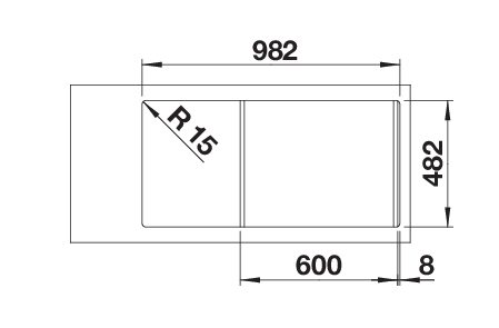 BLANCO LIVIT II 6S mosogatótálca, fényezettrozsdamentes acél, excenter nélkül(526623 mos+214301 lef) - Image 4
