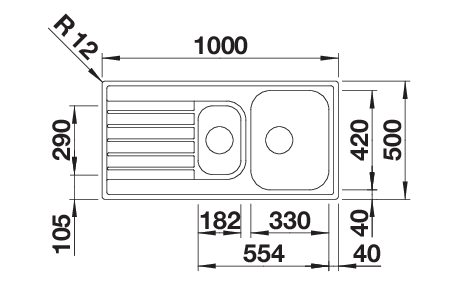BLANCO LIVIT II 6S mosogatótálca, fényezettrozsdamentes acél, excenter nélkül(526623 mos+214301 lef) - Image 3