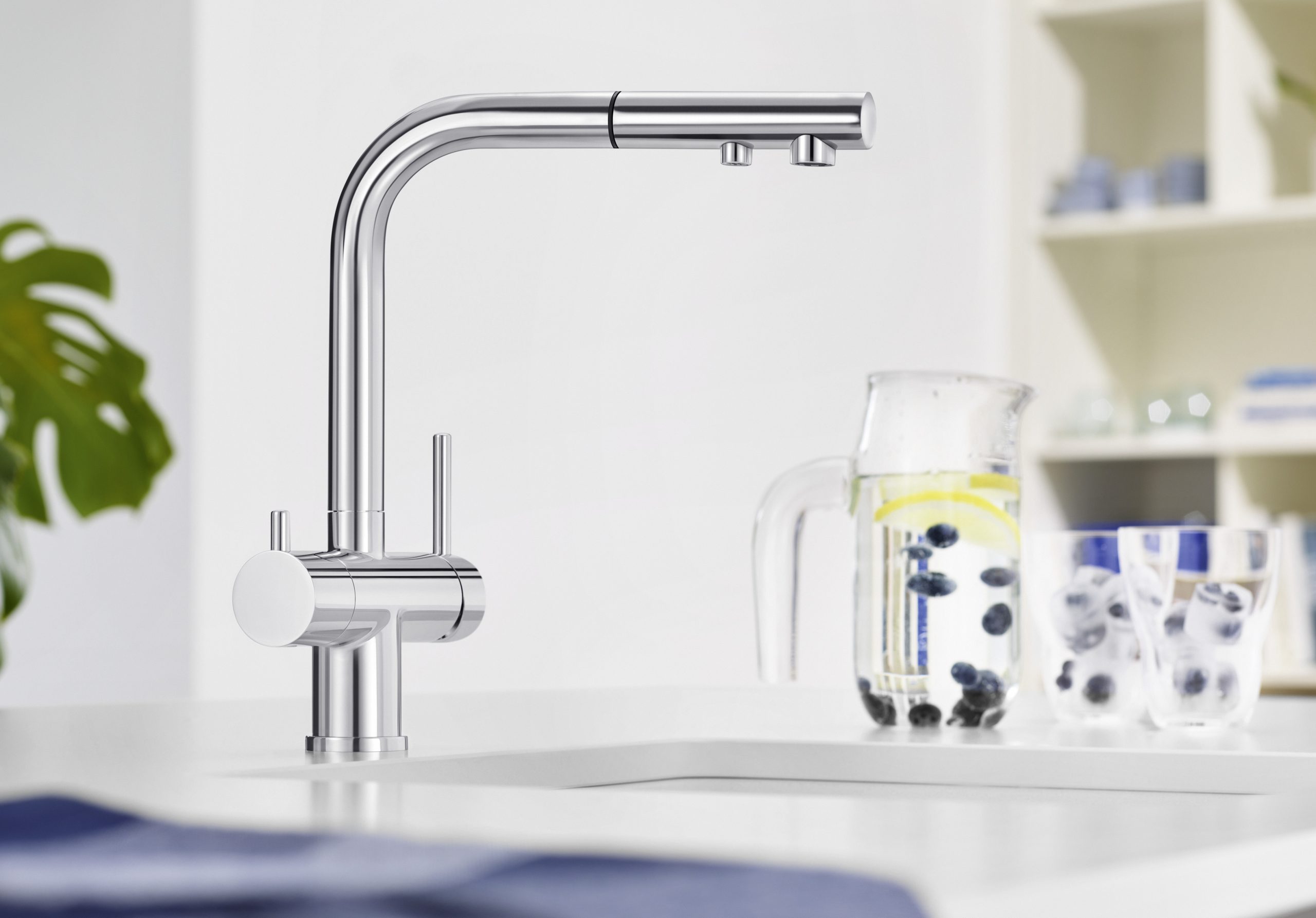 Blanco FONTAS-S II vízszűrős kihúzhatófejes konyhai álló mosogató csaptelep PVD steel HD - 525199 - Image 2