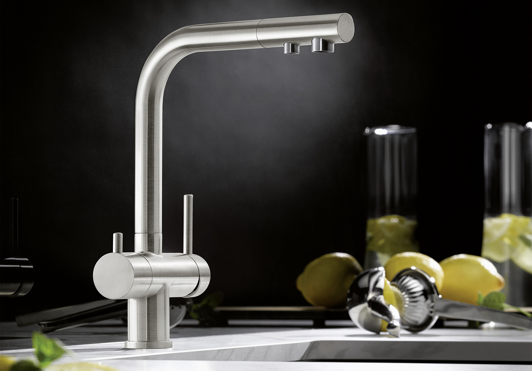 Blanco FONTAS II vízszűrős konyhai álló mosogató csaptelep PVD steel HD - 523129 - Image 2