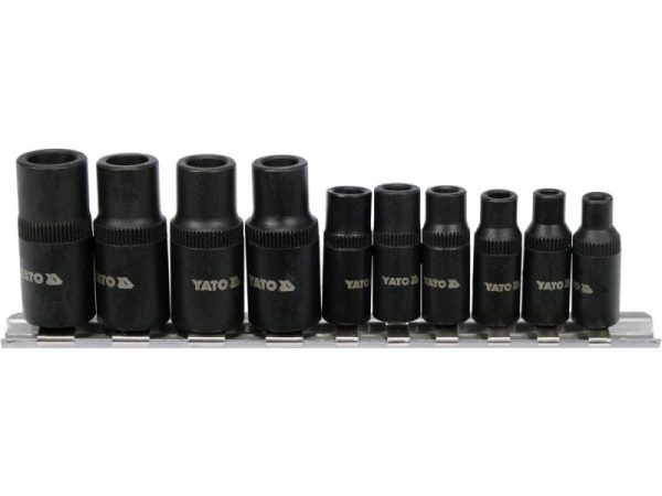 YATO Menetfúró dugókulcs adapter készlet 10 részes 1/4,3/8