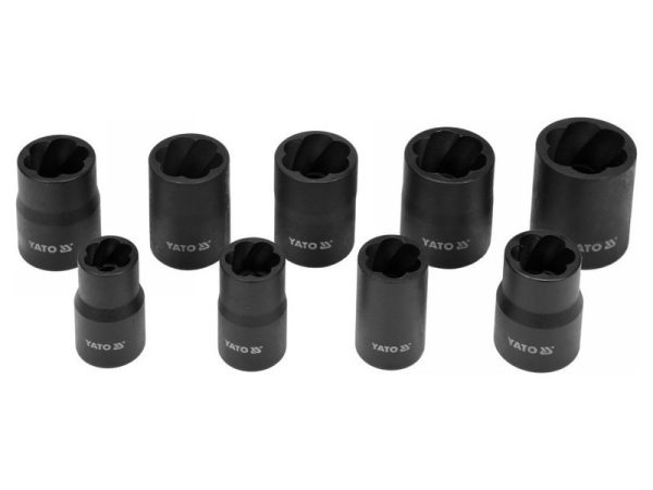 YATO Roncsolt csavarfej leszedő készlet 10 részes 3/8 col 10-19 mm - Image 2