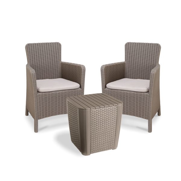Trenton II Balcony Set – Stílusos rattan hatású kerti bútor garnitúra cappuccino színben - 223931_226454