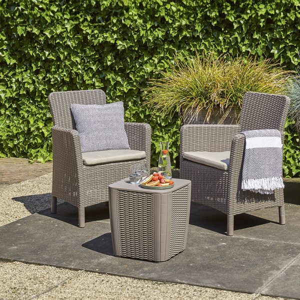 Trenton II Balcony Set – Stílusos rattan hatású kerti bútor garnitúra cappuccino színben - 223931_226454 - Image 2