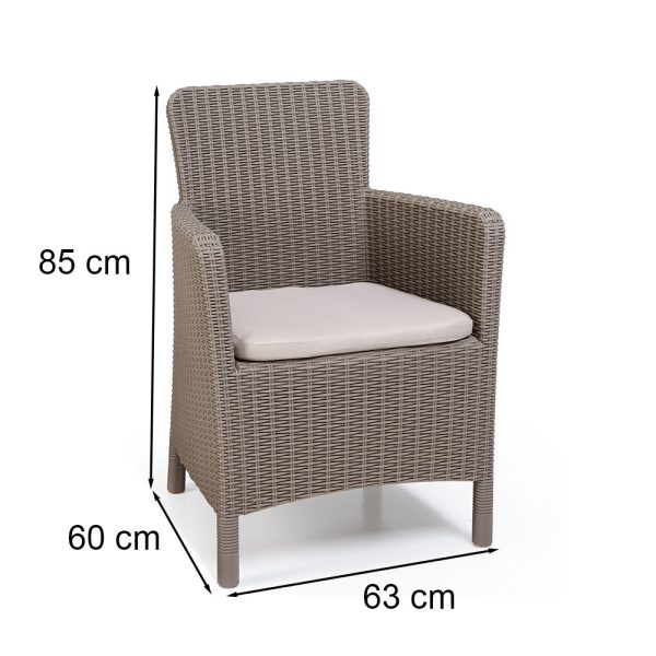 Trenton II Balcony Set – Stílusos rattan hatású kerti bútor garnitúra cappuccino színben - 223931_226454 - Image 4
