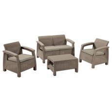 Corfu set kerti bútor garnitúra, cappuccino színben - 227640