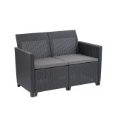 Claire 2 üléses műrattan kerti kanapé grafit - 252689
